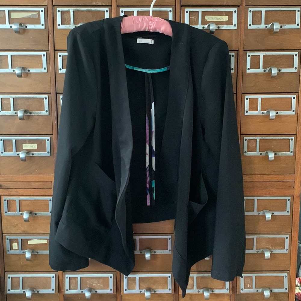 Gentle Fawn Open Drape Black Blazer Size Medium